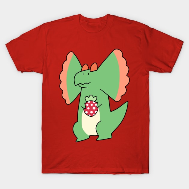 Strawberry Dilophosaurus T-Shirt by saradaboru